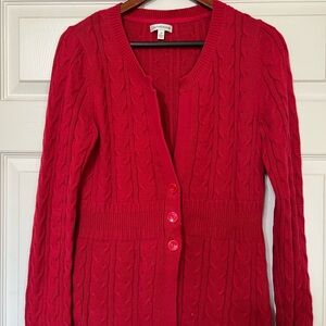 Croft & Barrow Vibrant Red Cable Knit Cardigan